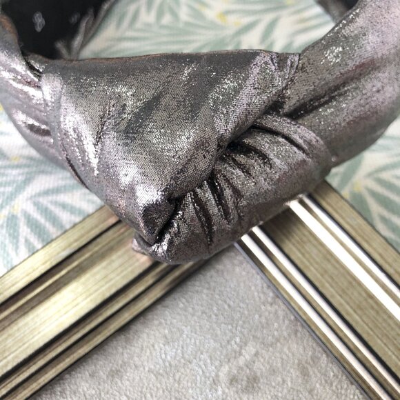 Alicia Bonnie The Precious Metals Bronze Metallic Faux Leather Knotted Headband - Picture 3 of 4